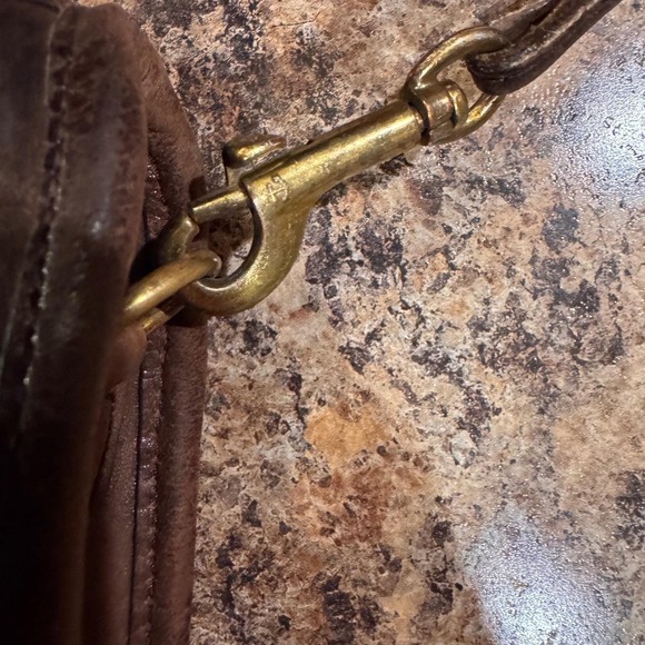 Vintage Early 80's Coach Leather Shoulder Clutch Bag Dark Brown Purse #0132 - Picture 10 of 16